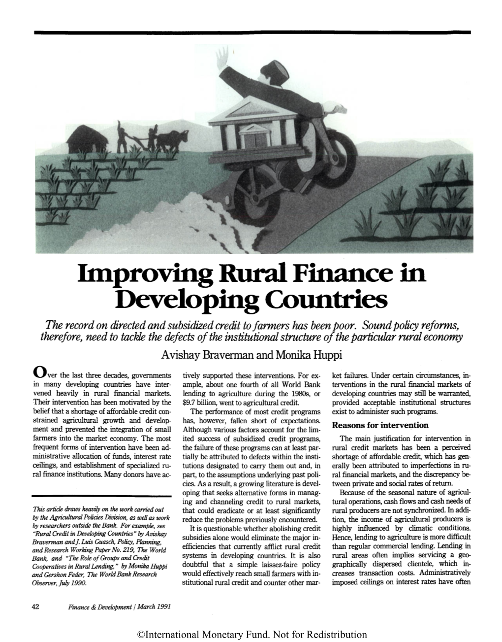 Developing Countries the Record on Directed and Subsidized Credit to Farmers Has Been Poor