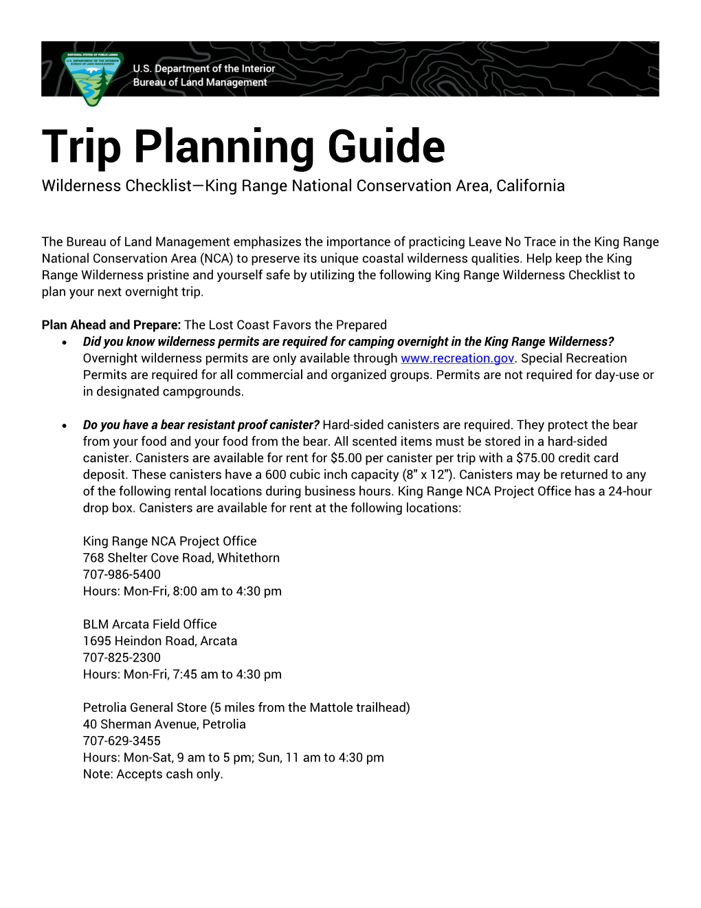 King Range Wilderness Checklist to Plan Your Next Overnight Trip