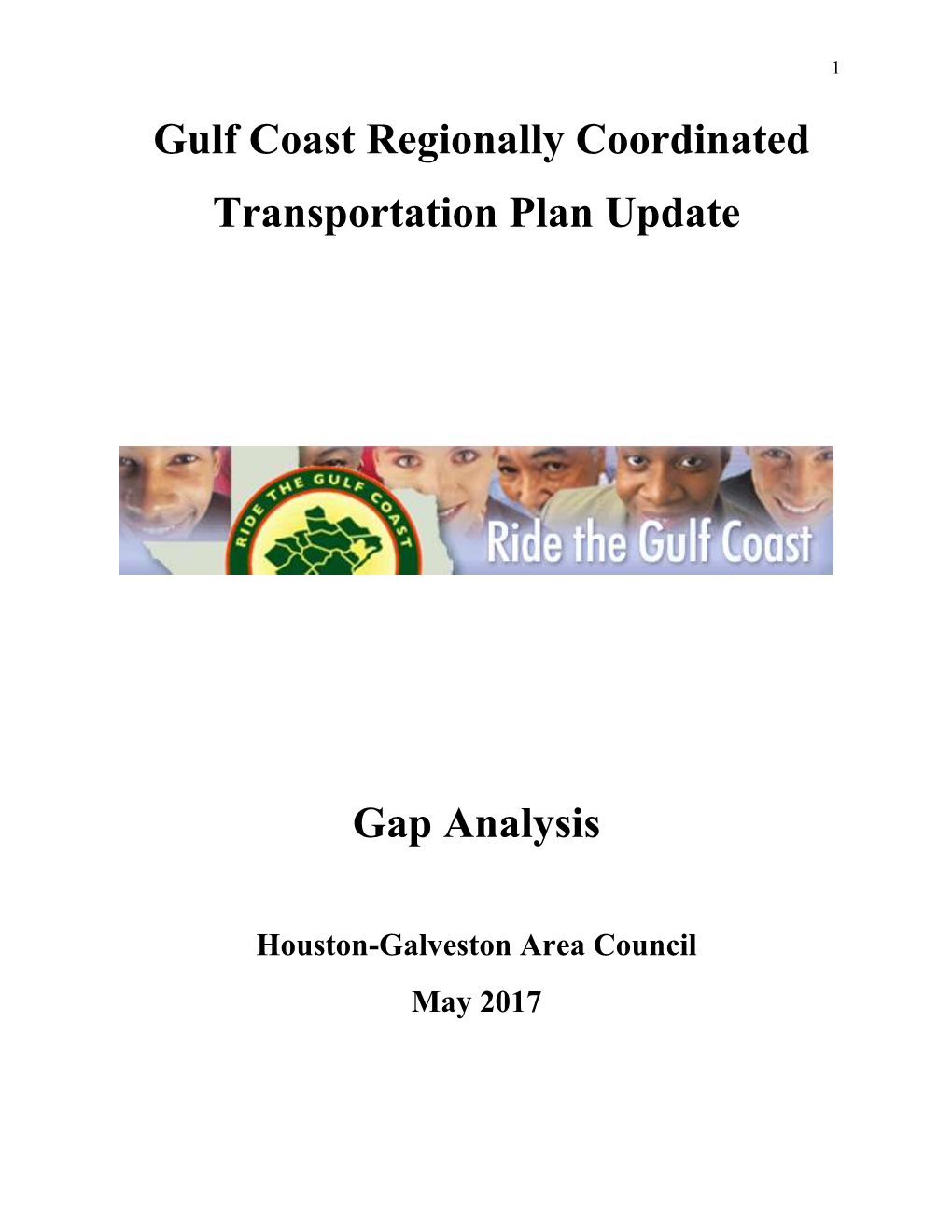 Gulf Coast Regionally Coordinated Transportation Plan Update Gap