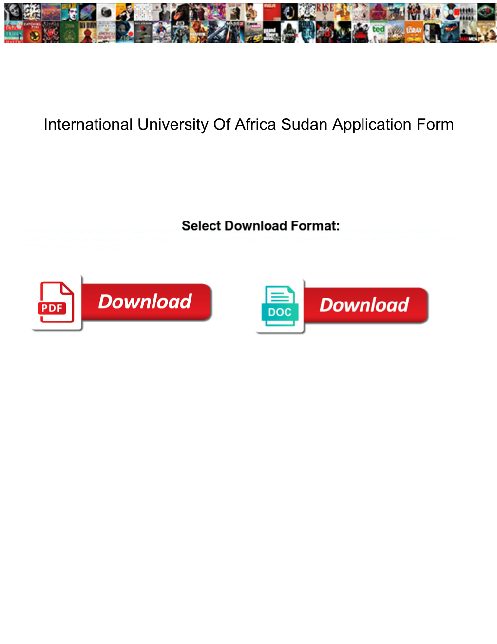 International University of Africa Sudan Application Form