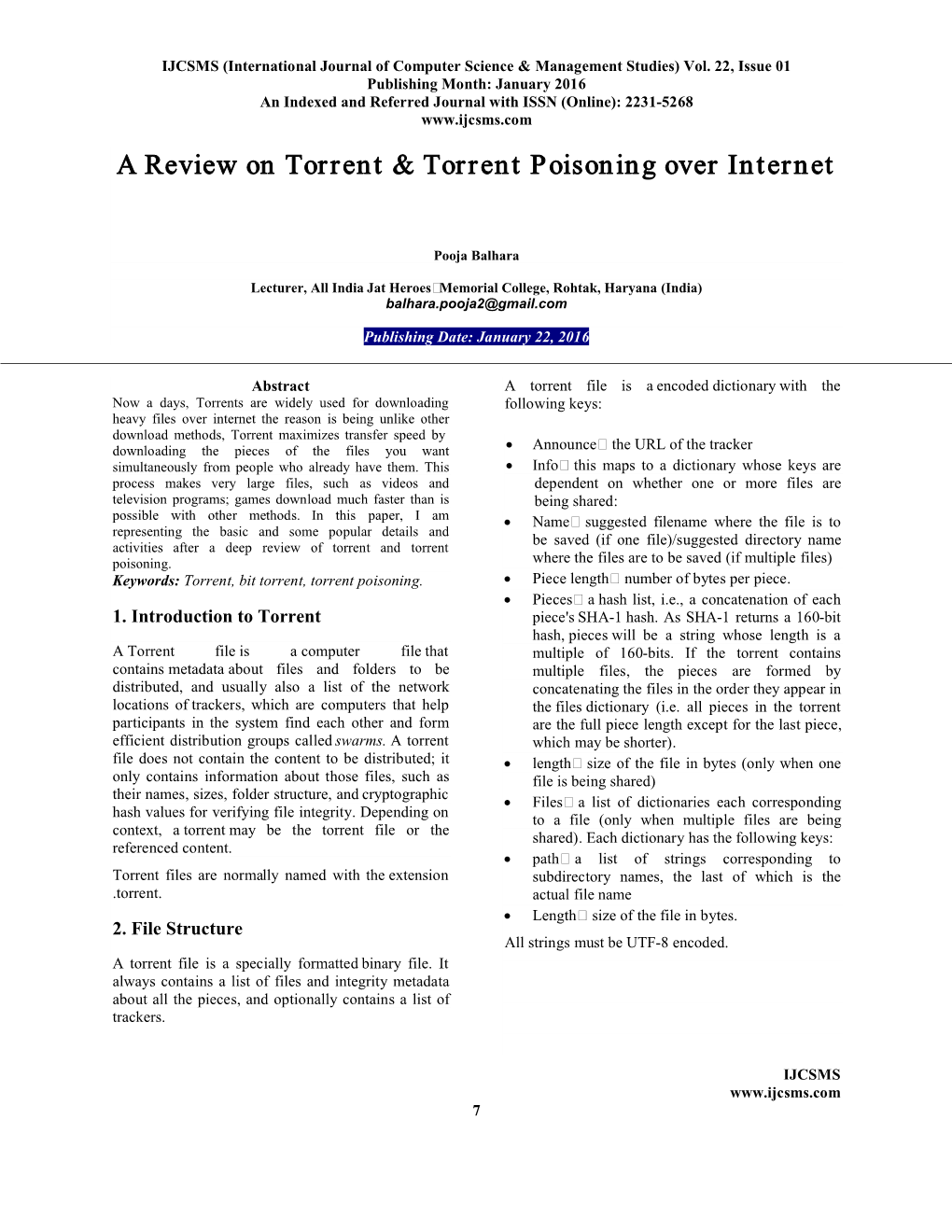A Review on Torrent & Torrent Poisoning Over Internet