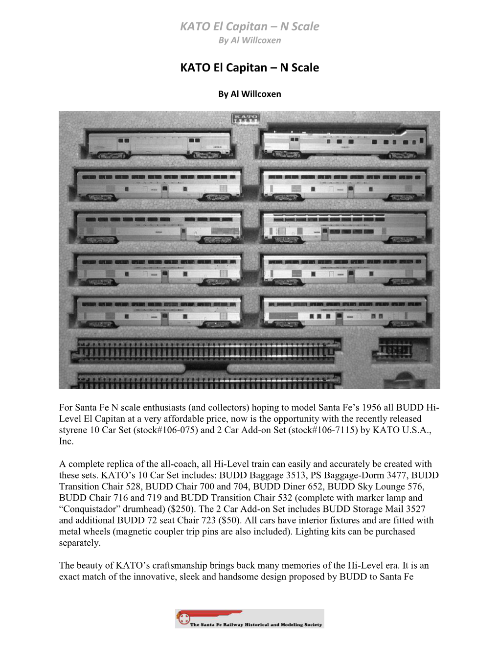 KATO El Capitan – N Scale by Al Willcoxen