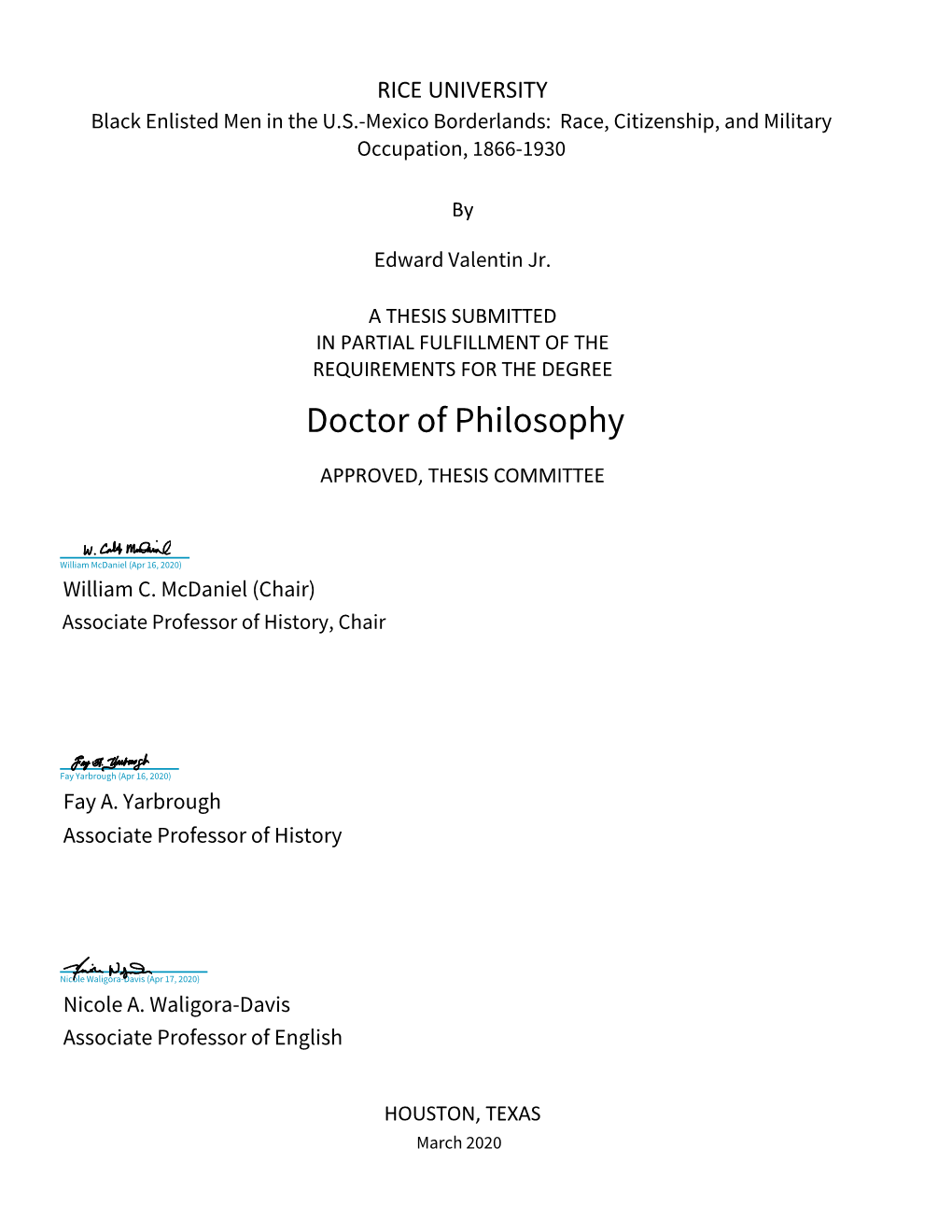 Doctor of Philosophy