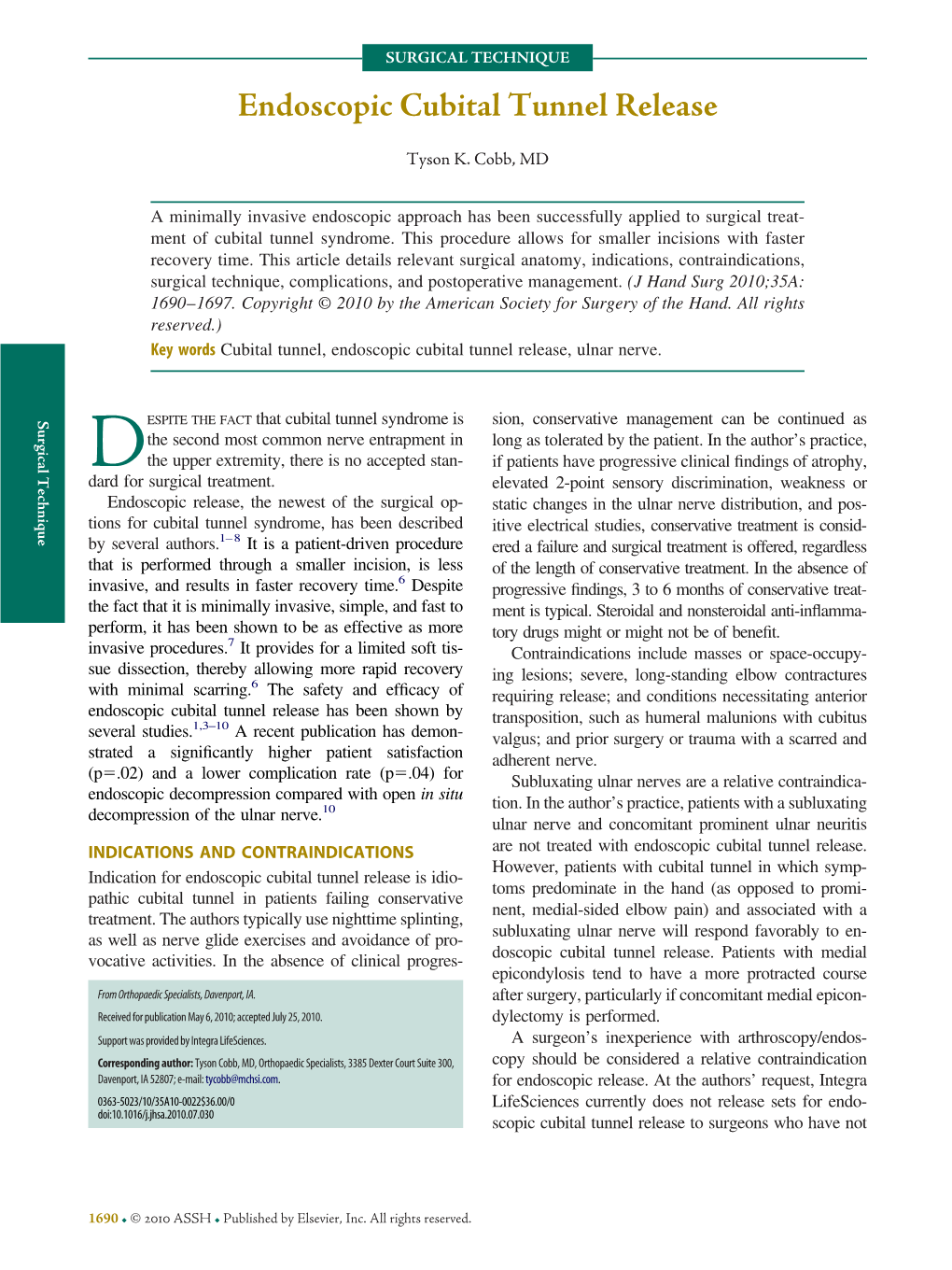 Endoscopic Cubital Tunnel Release