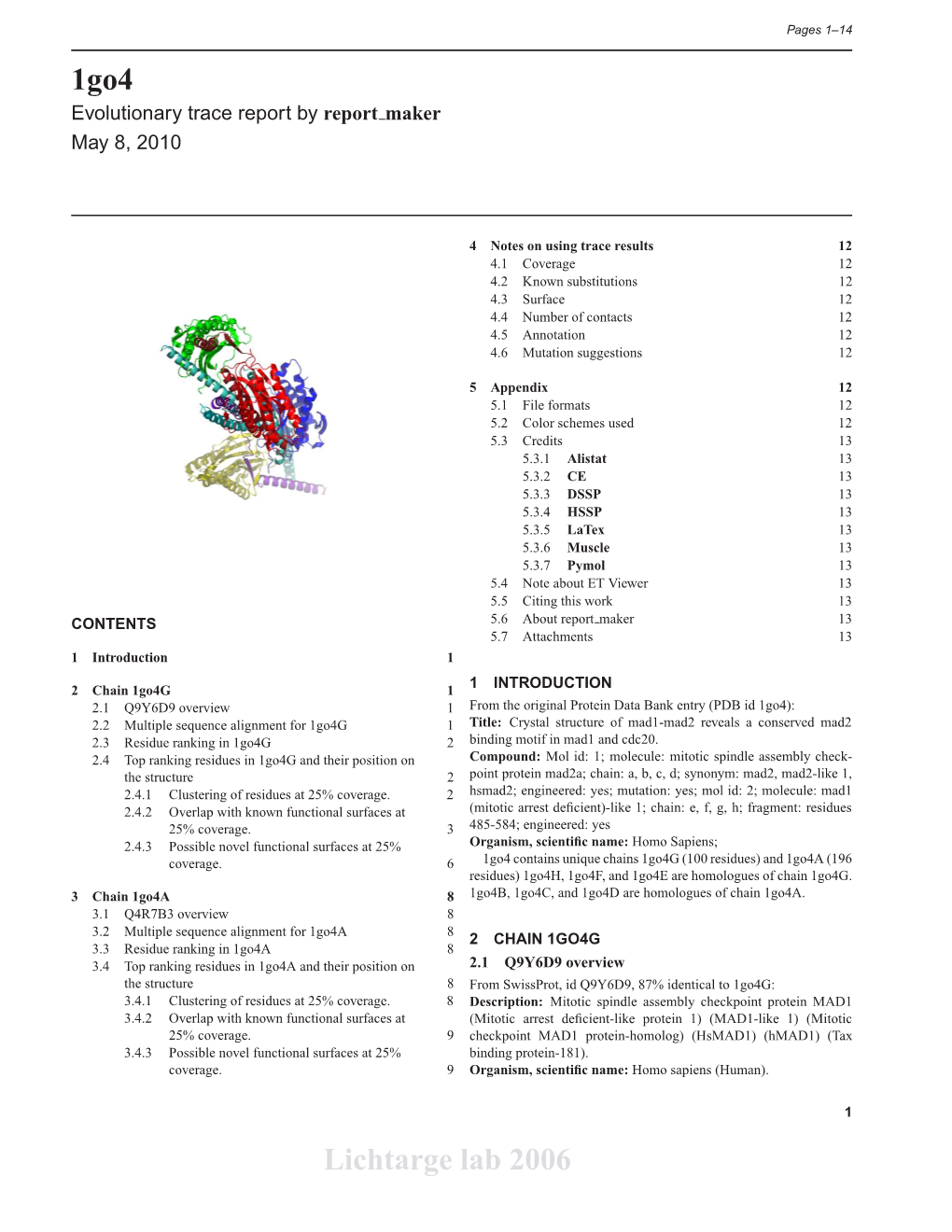 1Go4 Lichtarge Lab 2006