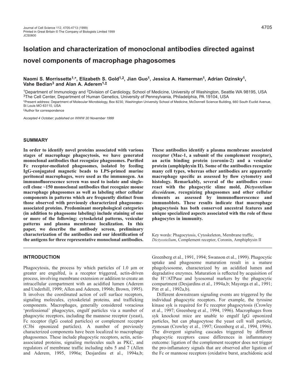 Macrophage Phagosome Proteins 4707