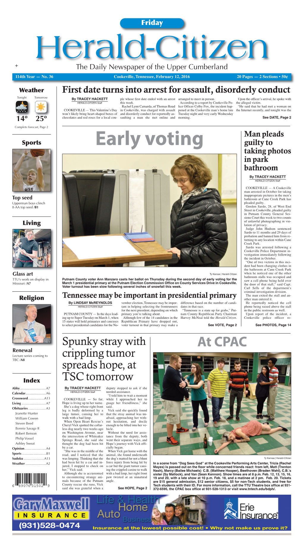 Early Voting Guilty to Taking Photos in Park Bathroom by TRACEY HACKETT HERALD-CITIZEN Staff