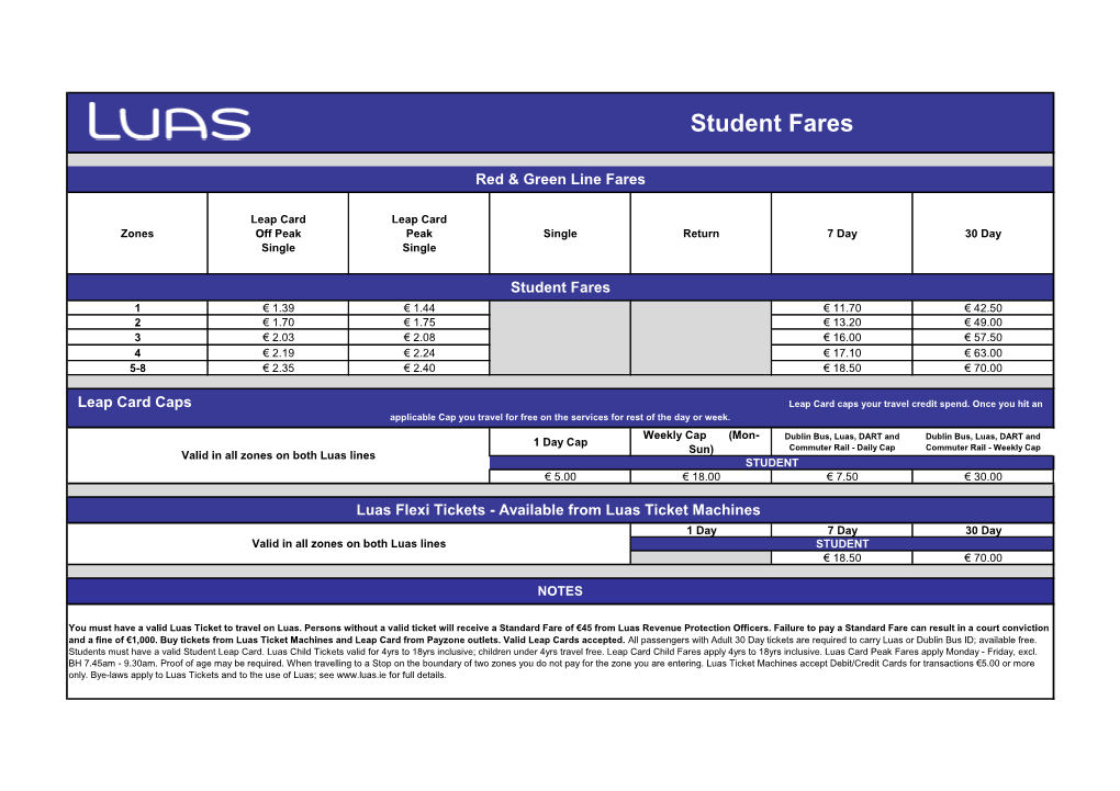 Student Fares