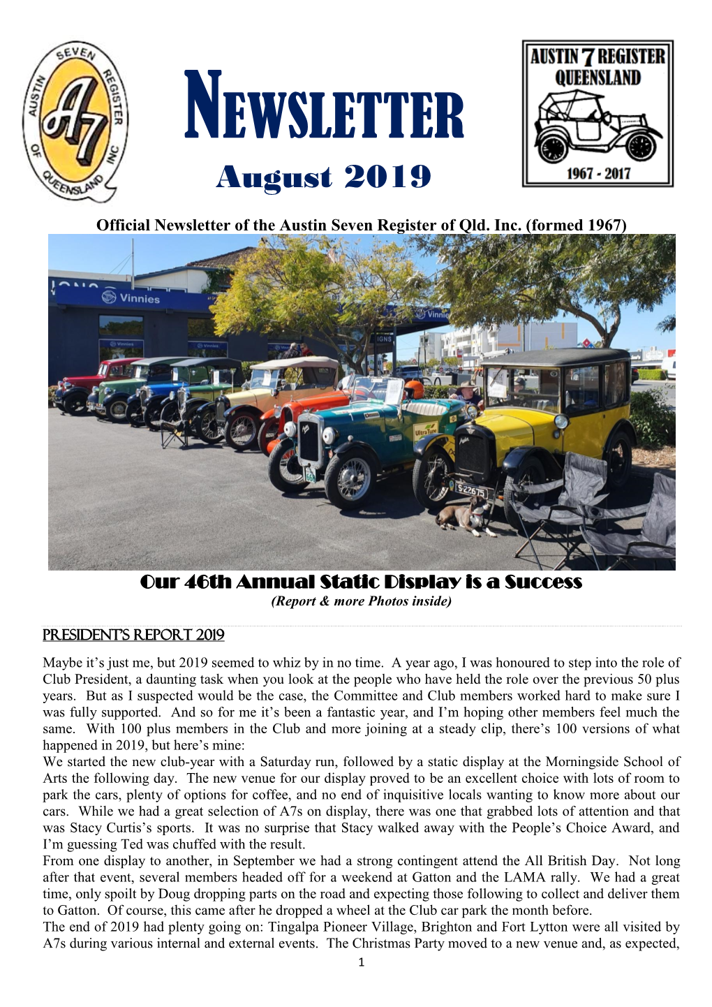 NEWSLETTER August 2019