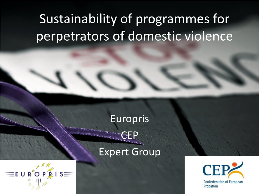 Sustainability of Programmes for Perpetrators of Domestic Violence