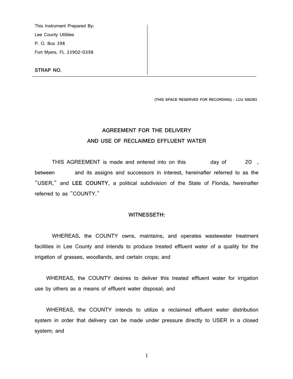 Reuse Agreement - Within R-O-W