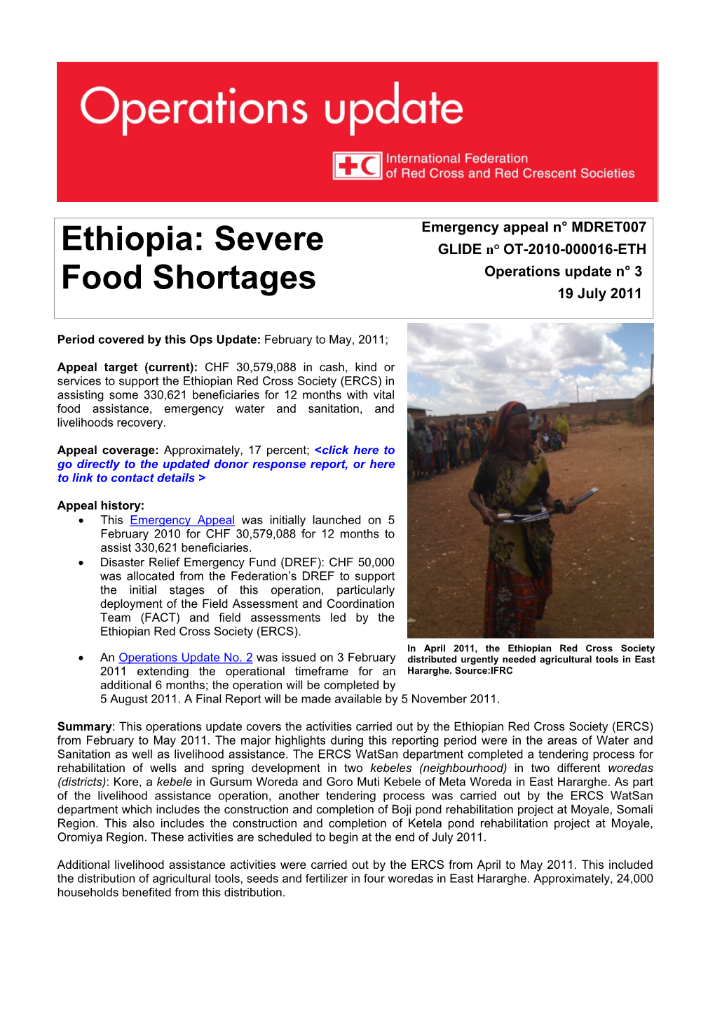 Ethiopia: Severe GLIDE N° OT-2010-000016-ETH