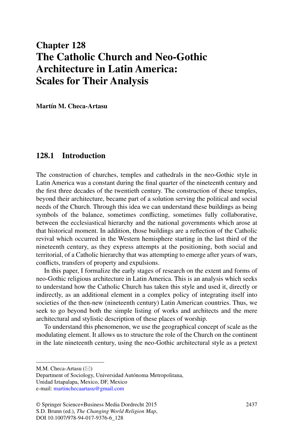 The Catholic Church and Neo-Gothic Architecture in Latin America: Scales for Their Analysis