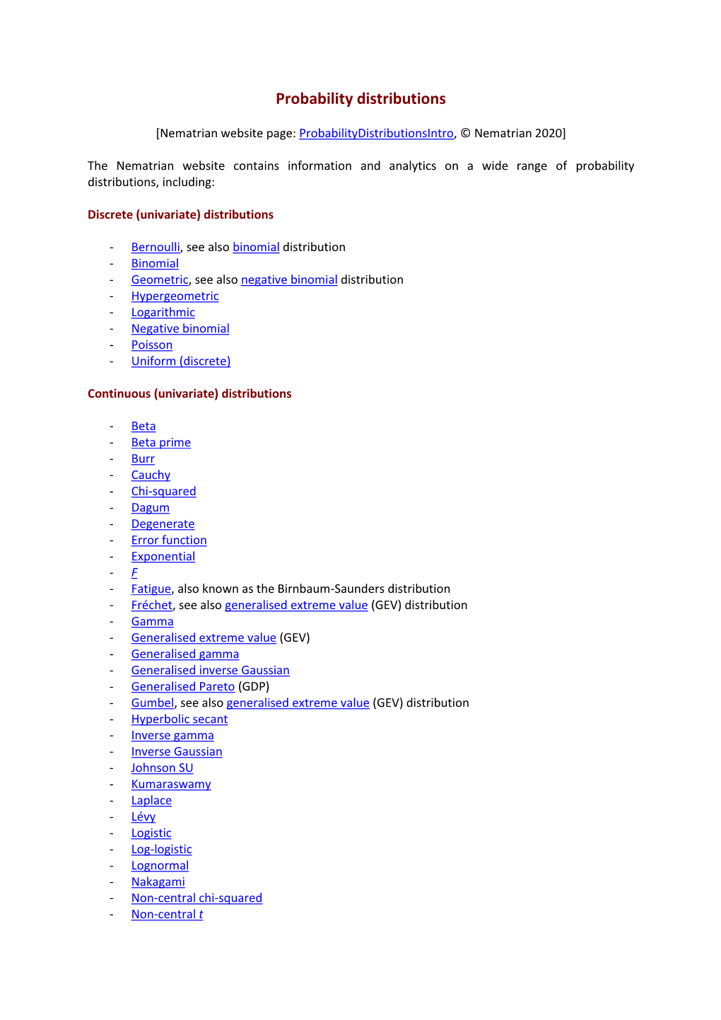 Probability Distributions