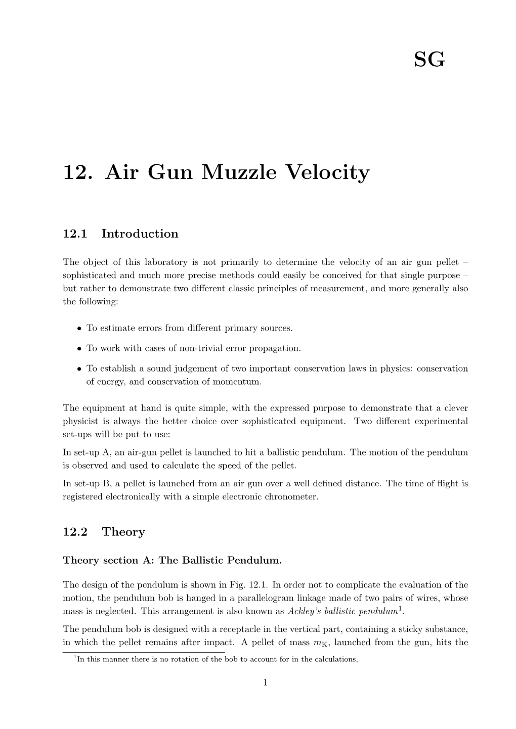 12. Air Gun Muzzle Velocity SG