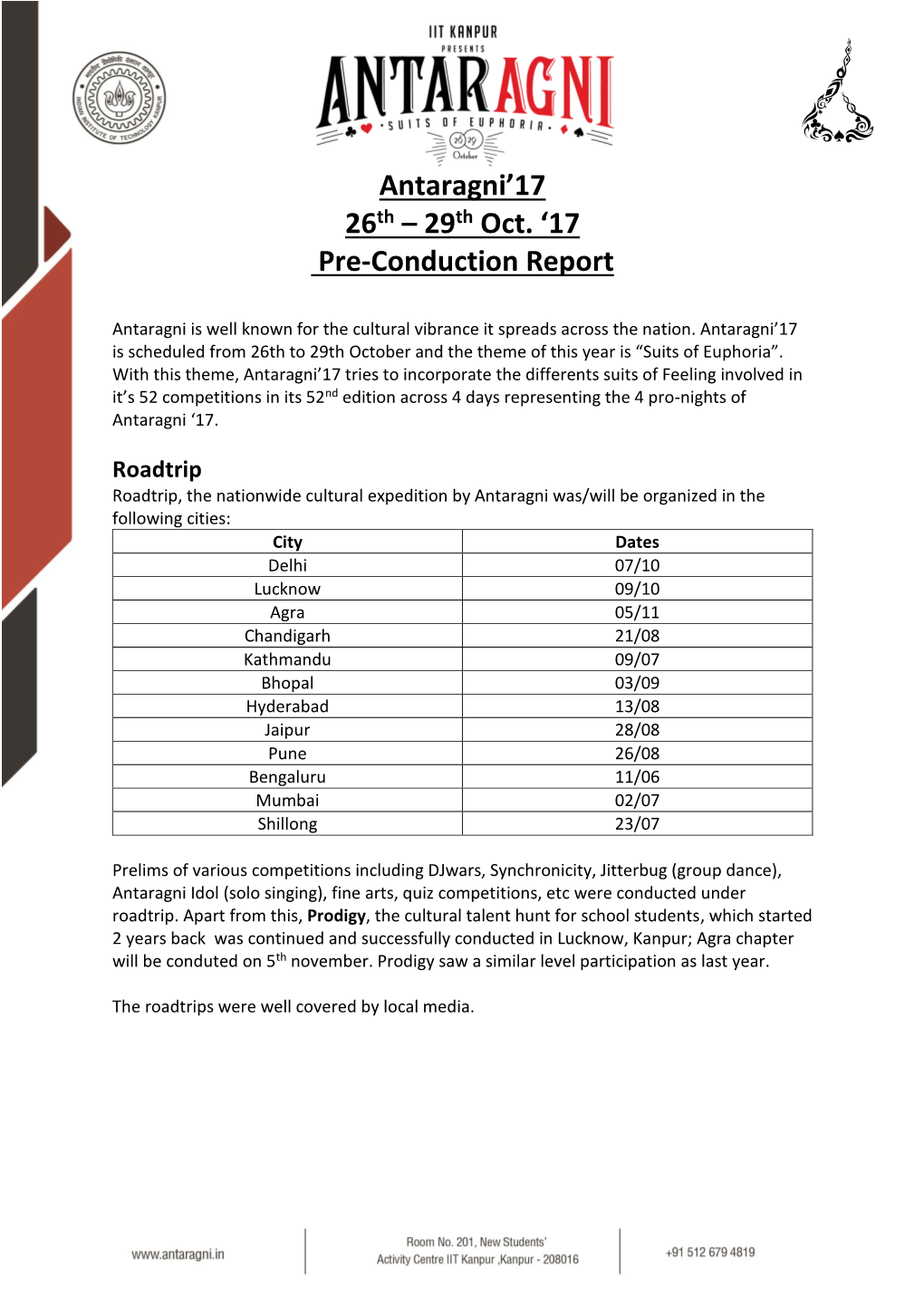 Pre-Conduction Report