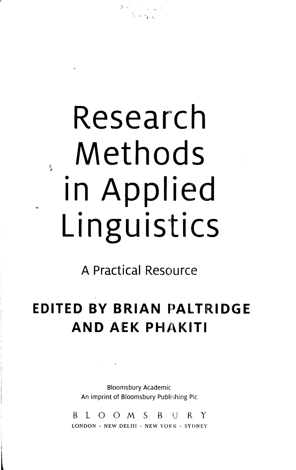 Research Methods in Applied Linguistics