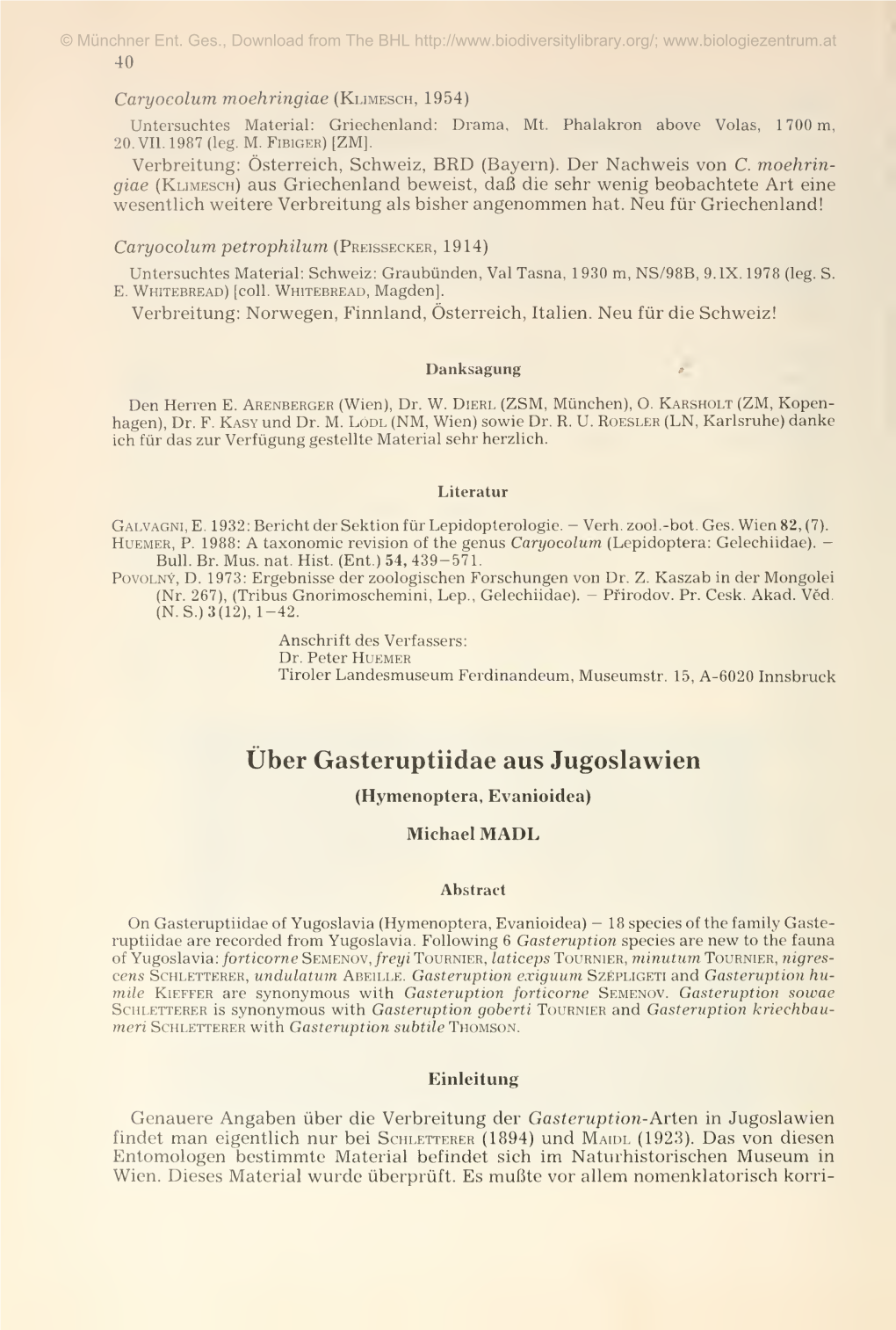 Nachrichtenblatt Der Bayerischen Entomologen