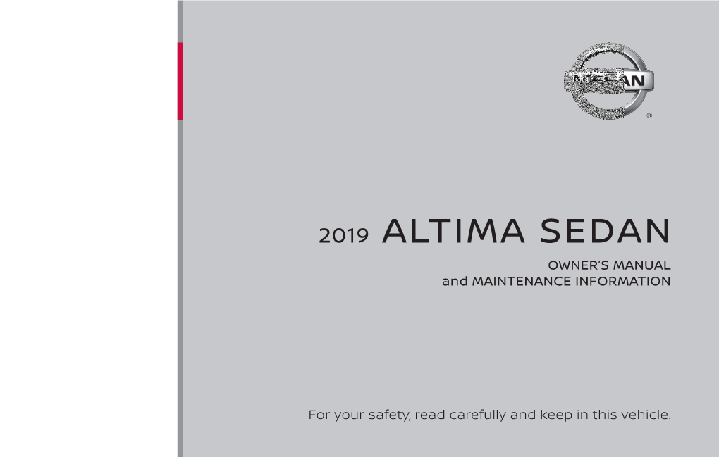 2019 Nissan Altima Sedan | Owner's Manual and Maintenance