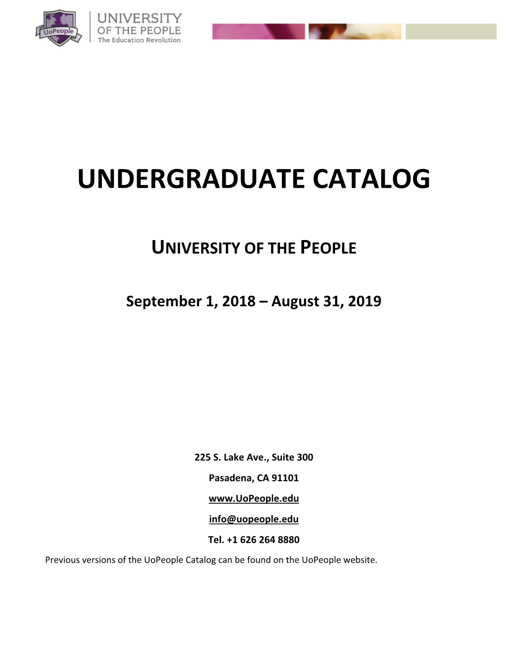 Undergraduate Catalog