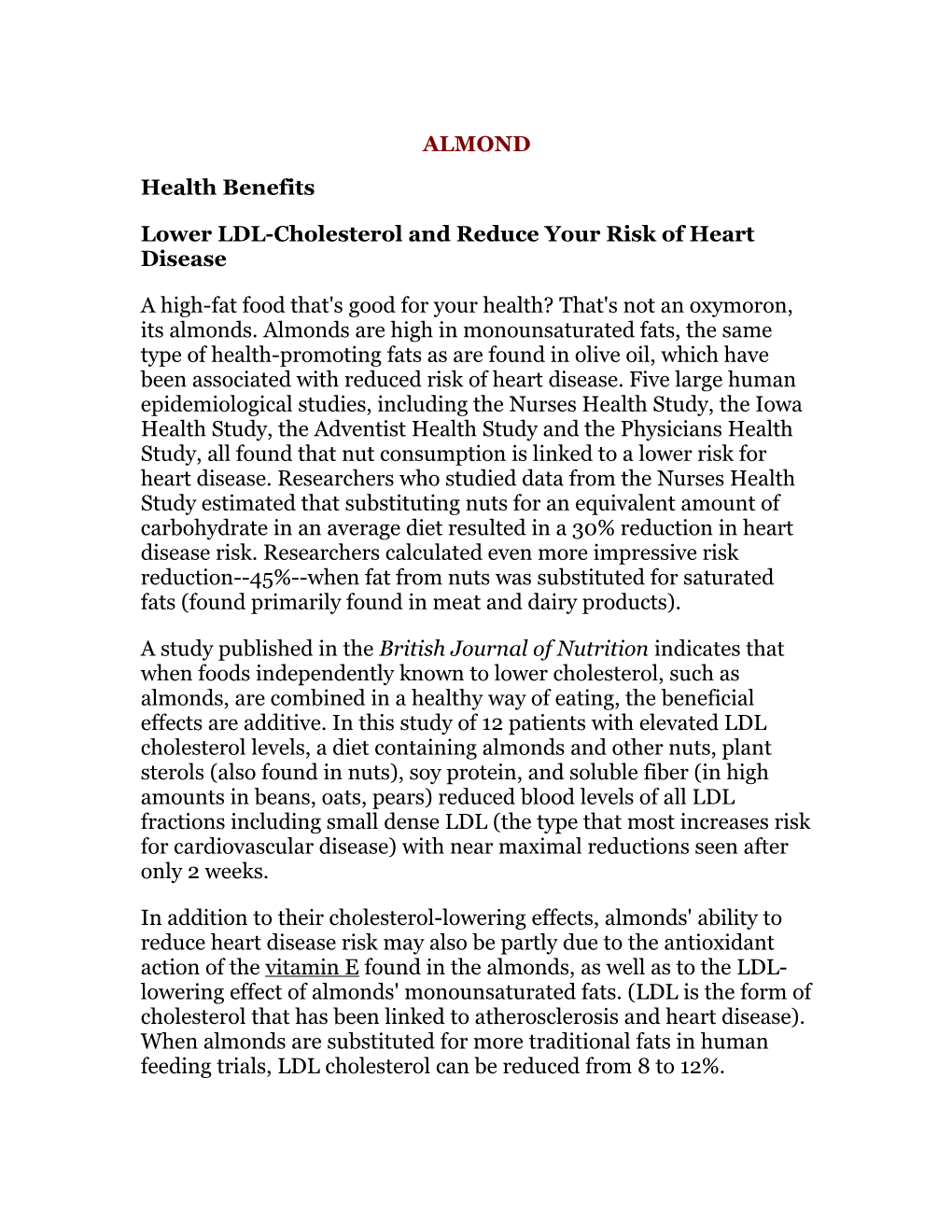 Lower LDL-Cholesterol and Reduce Your Risk of Heart Disease