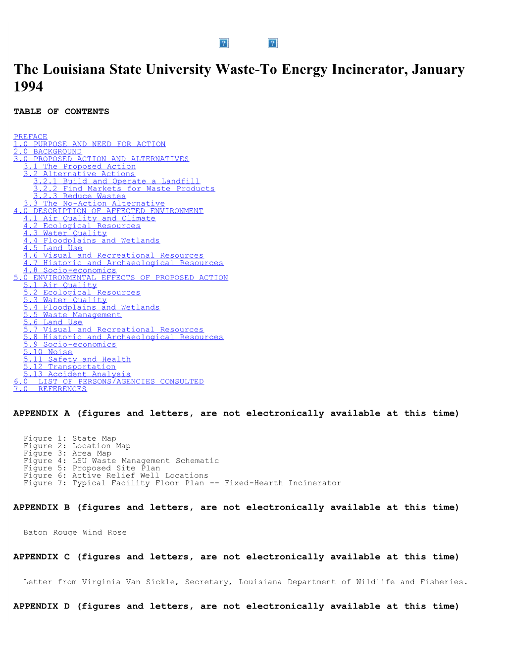 The Louisiana State University Waste-To Energy Incinerator, January 1994