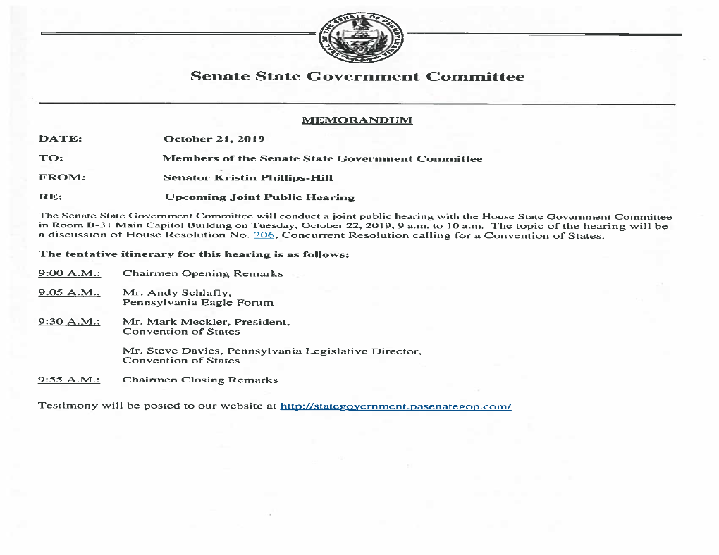 Senate State Government Committees (Oct