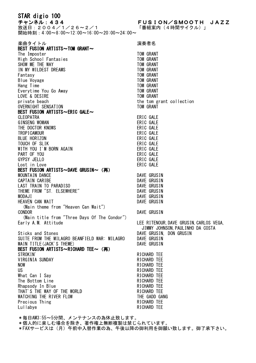 Stardigio Program List