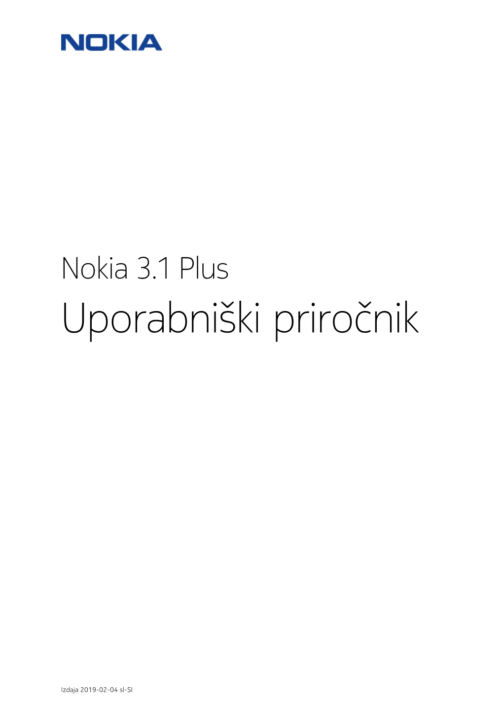 Nokia 3.1 Plus Uporabniški Priročnik