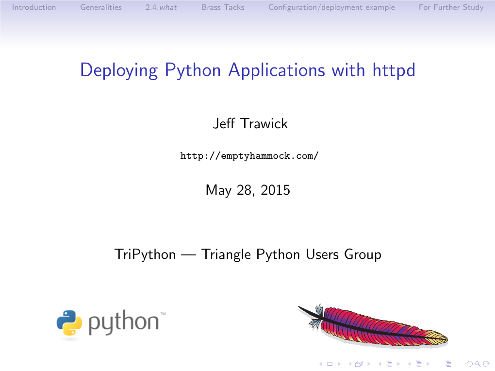 Deploying Python Applications with Httpd