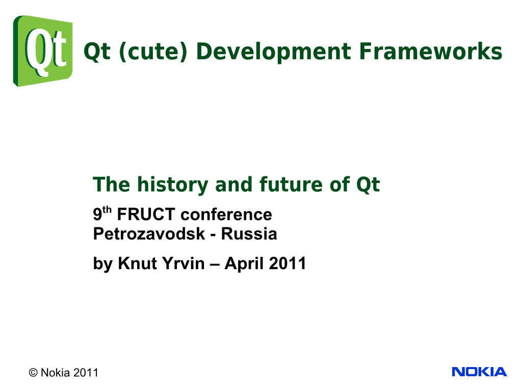 Qt (Cute) Development Frameworks