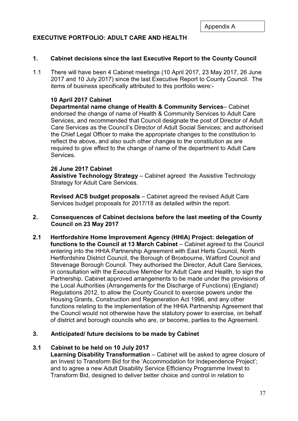 170718 06A Executive Report to County Council Appendix A