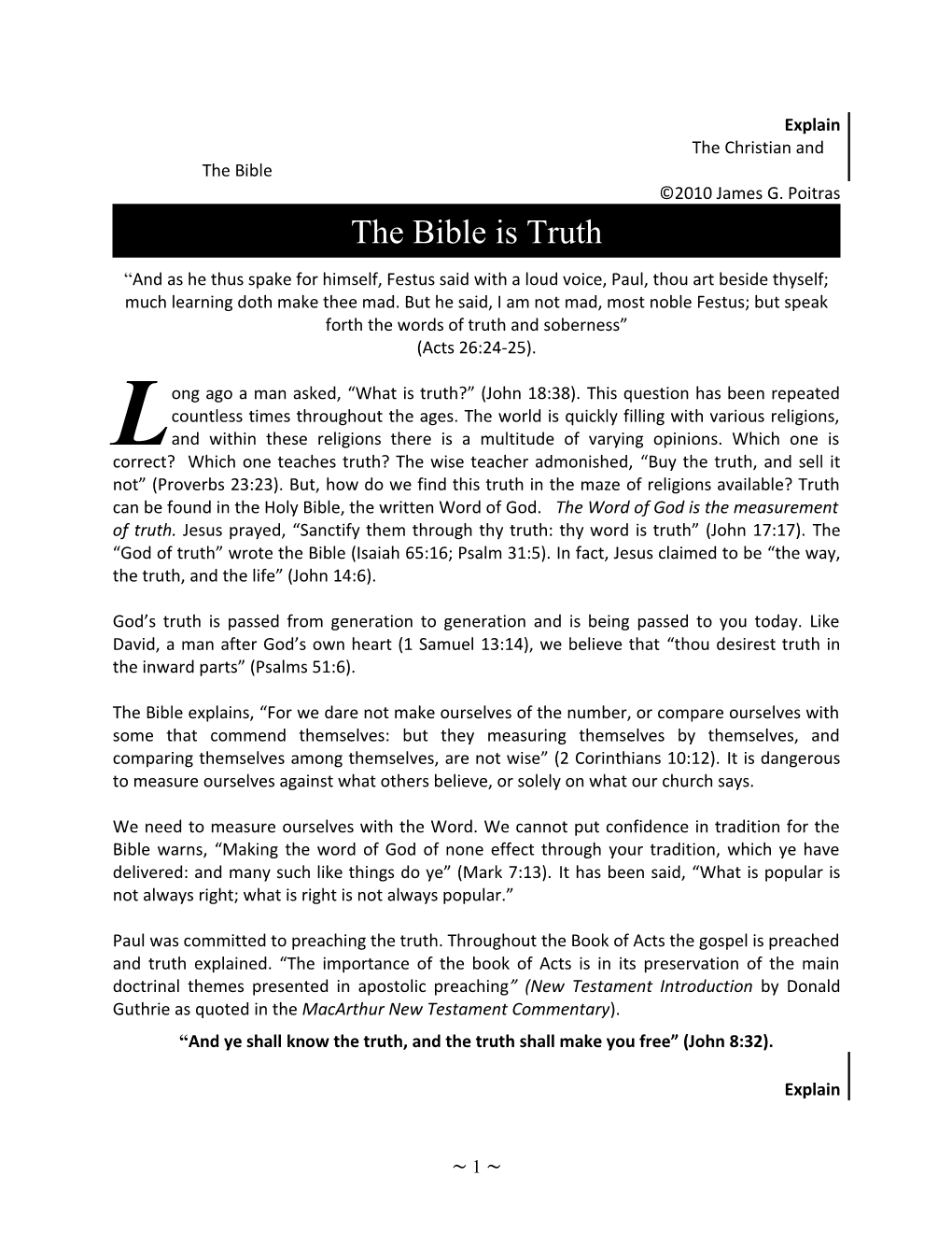 The Christian and the Bible