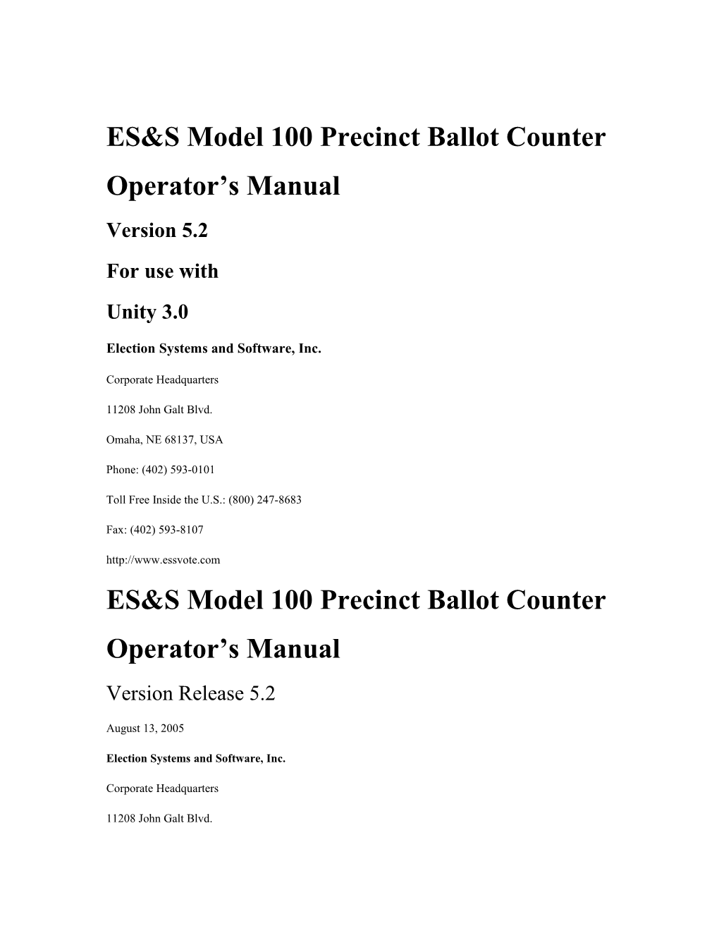 ES&S Model 100 Precinct Ballot Counter