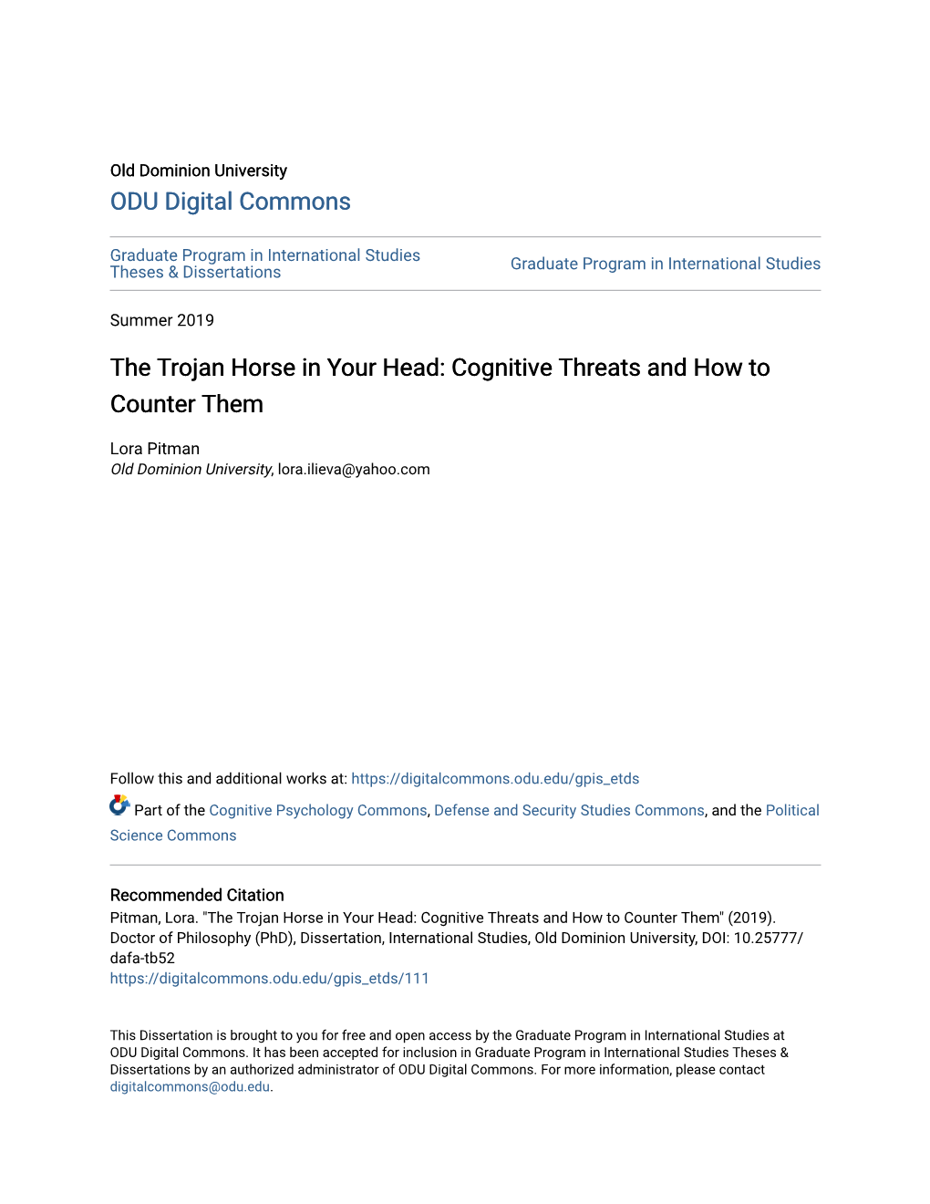 The Trojan Horse in Your Head: Cognitive Threats and How to Counter Them