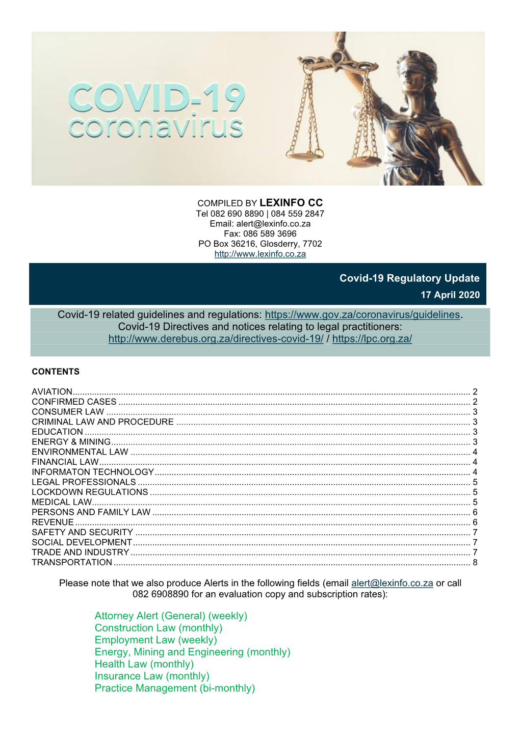 Covid-19 Regulatory Update 17Apr2020