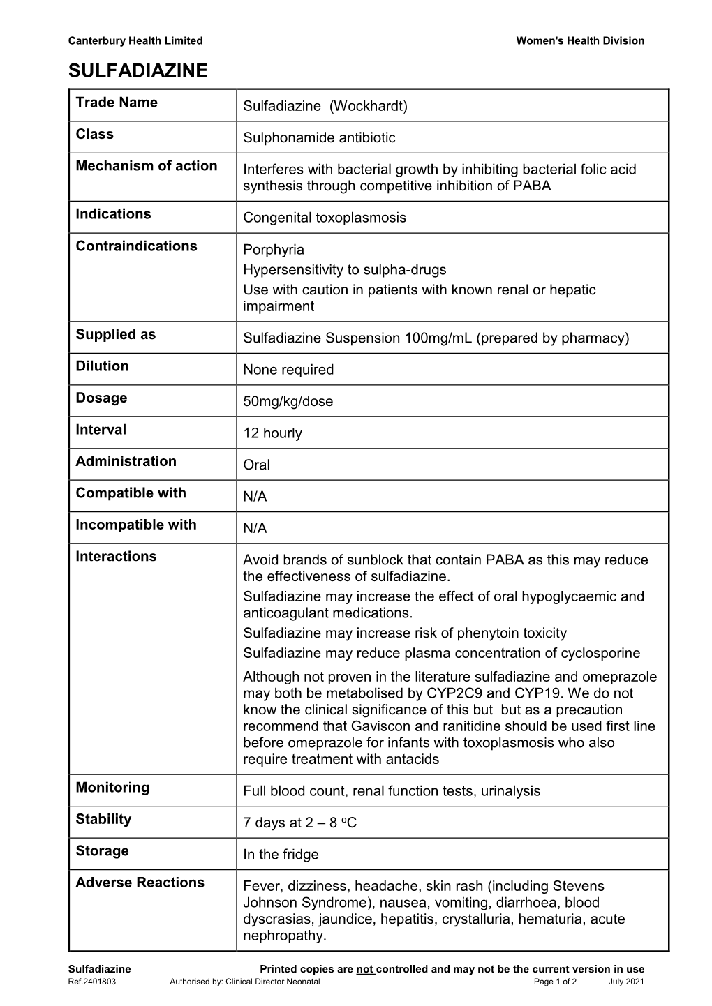 Sulfadiazine