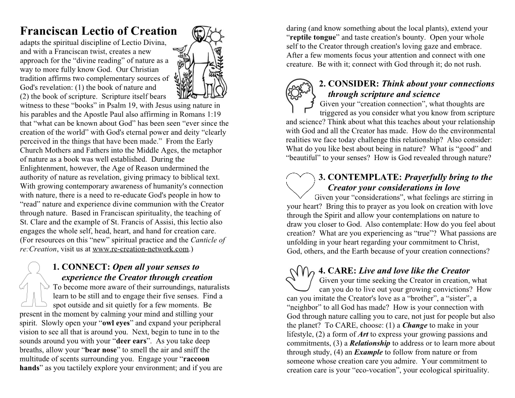 Franciscan Lectio of Creation “Reptile Tongue” and Taste Creation's Bounty