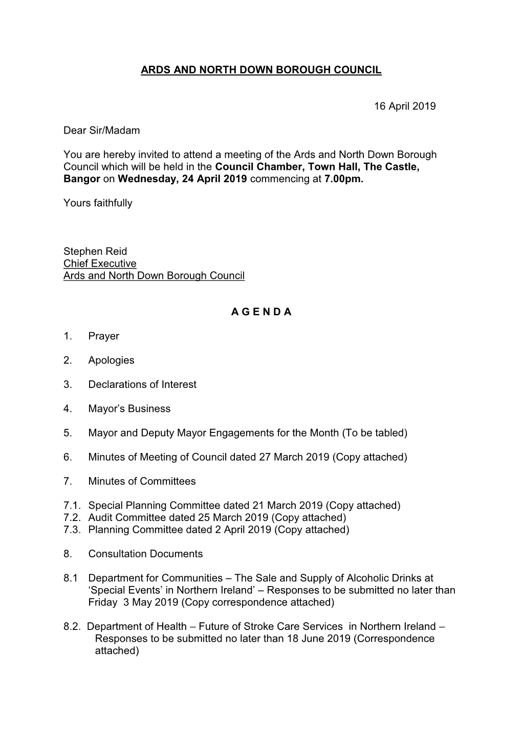 ARDS and NORTH DOWN BOROUGH COUNCIL 16 April