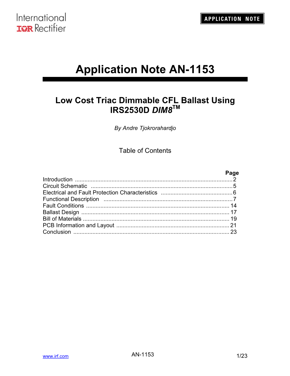 Application Note AN-1153