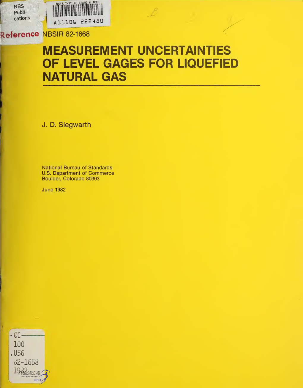 Measurement Uncertainties of Level Gages for Liquefied Natural Gas