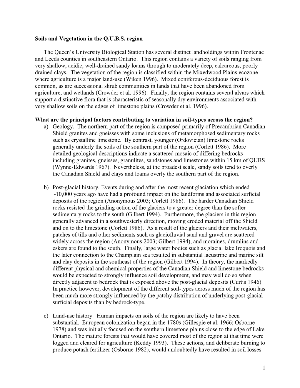 Soils In The Region Around The Queen’S University Biological Station, North Of Kingston, Ontario
