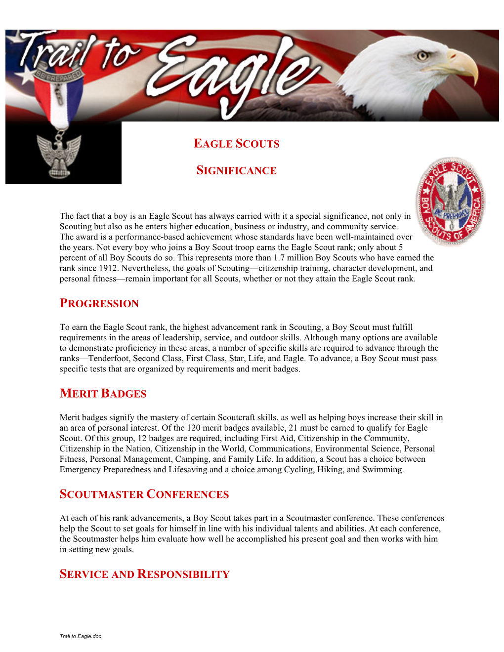 Eagle Scouts Significance Progression Merit Badges