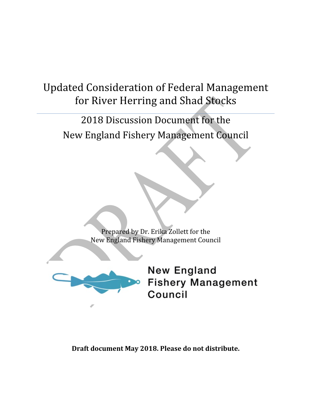 Updated Consideration of Federal Protections for River Herring And