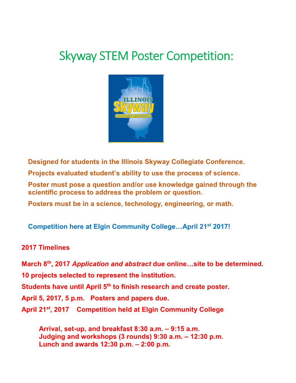 Skyway STEM Poster Competition