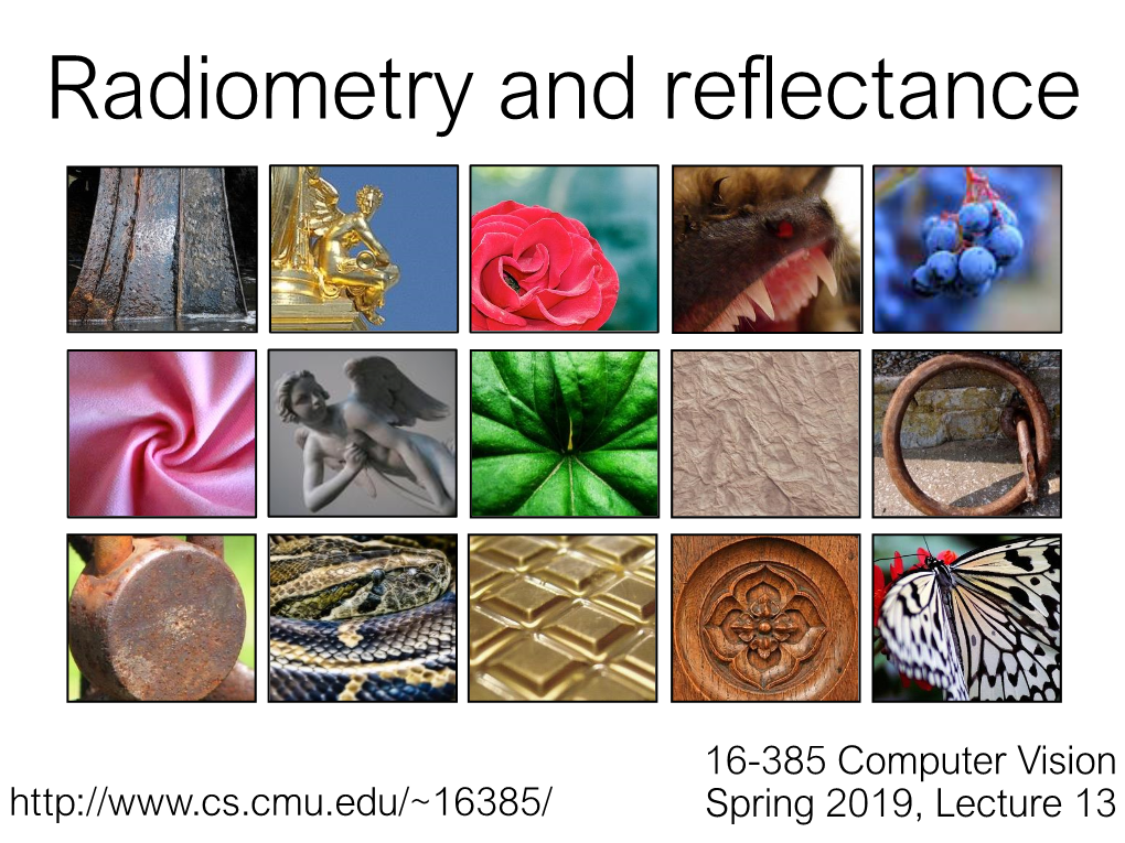 L14: Radiometry and Reflectance