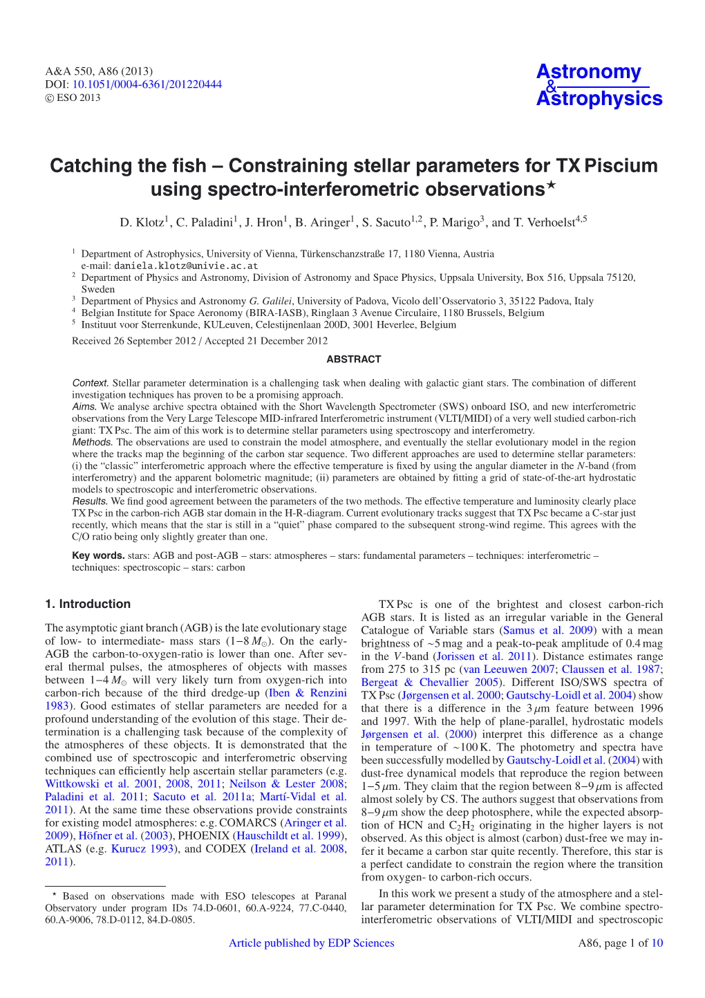 Constraining Stellar Parameters for TX Piscium Using Spectro-Interferometric Observations