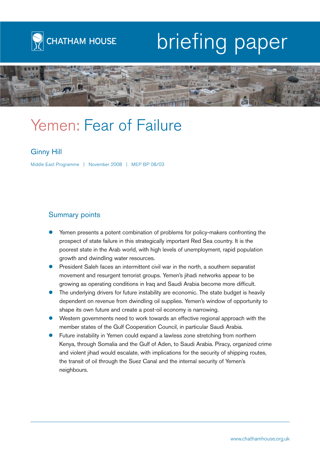 Yemen: Fear of Failure