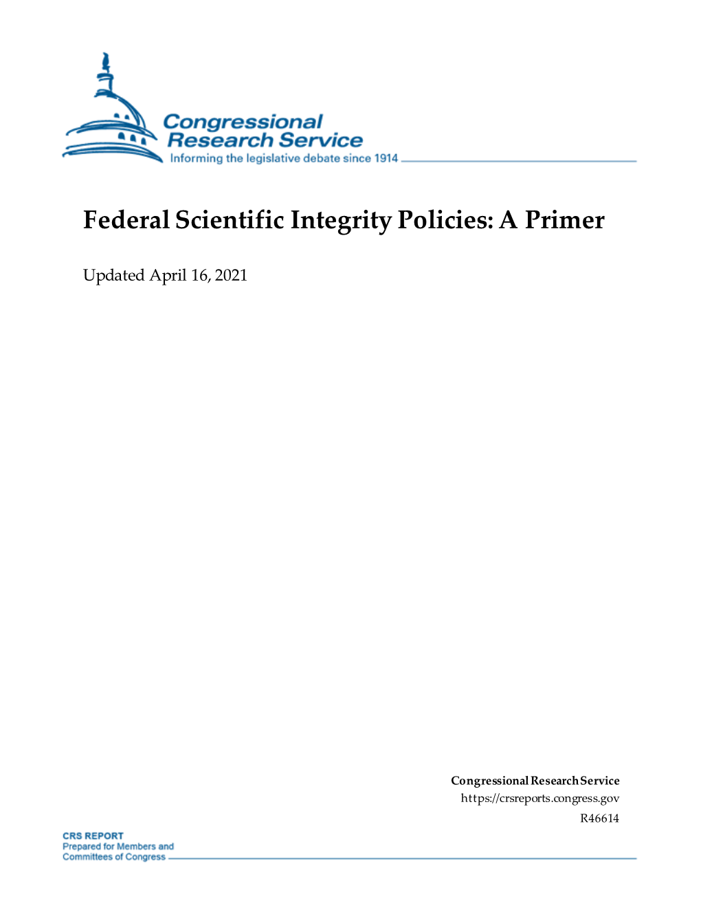 Federal Scientific Integrity Policies: a Primer