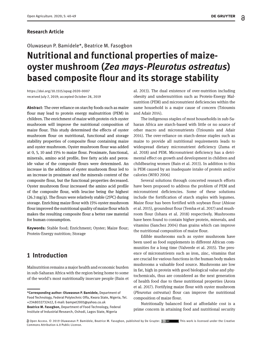 Nutritional and Functional Properties of Maize